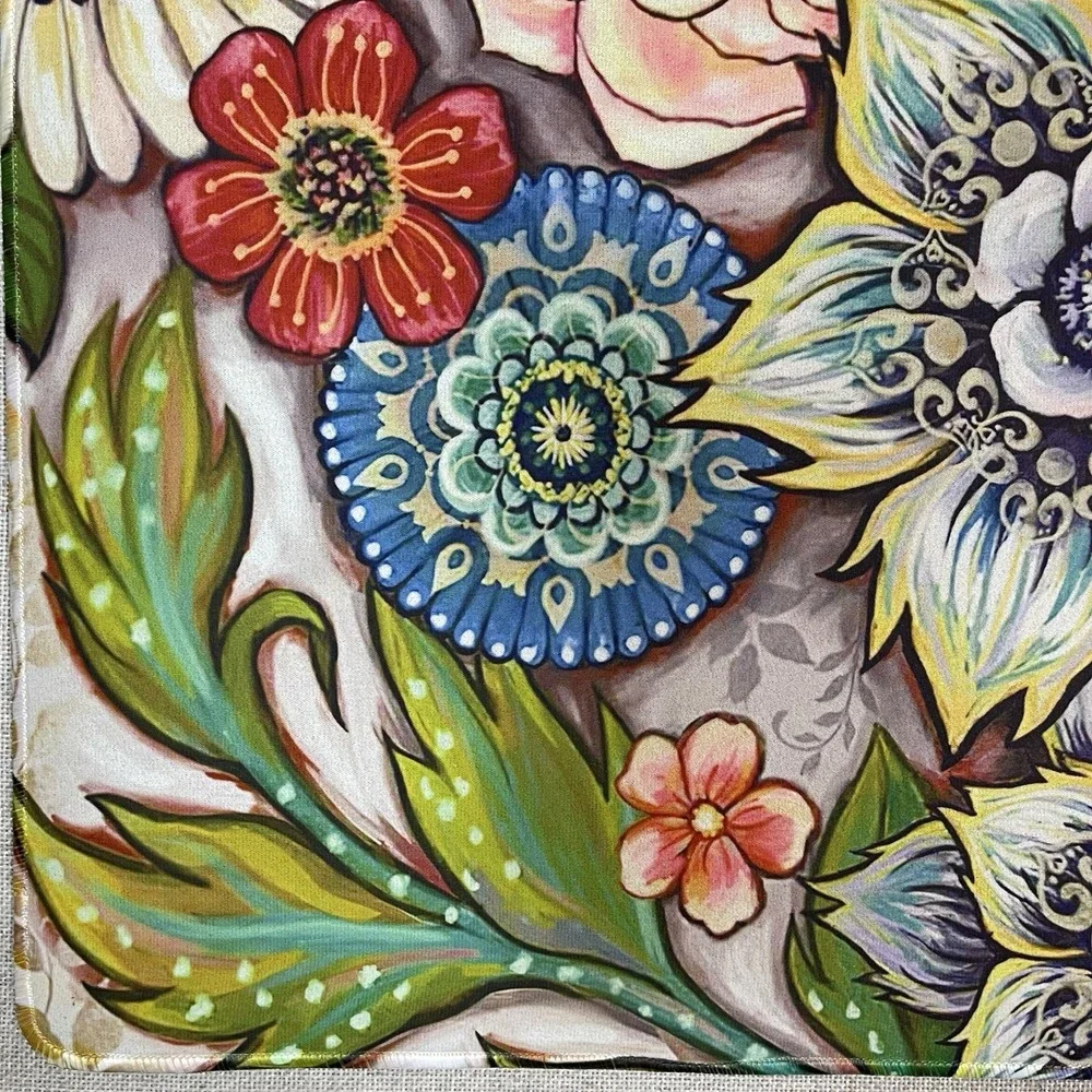 RNIVVI Floral Anti-Slip Low Profile Floor Mat 30x17